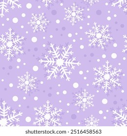 Snowflakes. Pattern with light violet background