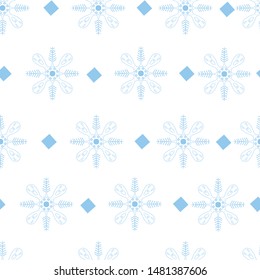  snowflakes pattern in modern scandinavian style in vector. Absctract nordic geometric design for winter decoration interior, print posters, greating card