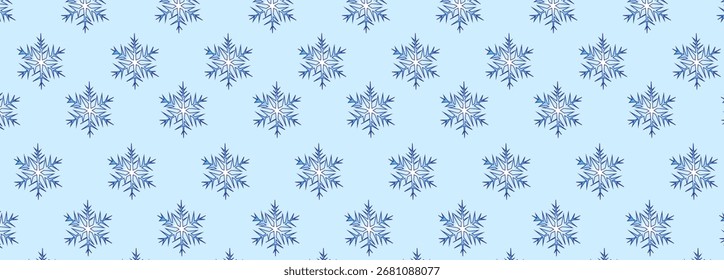 snowflakes pattern on a blue background, 