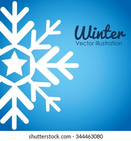 snowflakes pattern over blue background, vector illustration