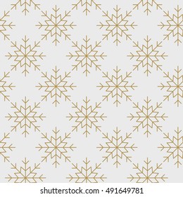 Snowflakes pattern seamless line art vector illustration