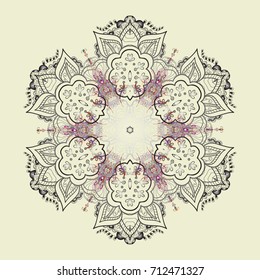 Snowflakes pattern. Snowflake colorful pattern. Flat design with abstract snowflakes isolated on colors background. Vector snowflakes background. Vector illustration.