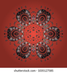 Snowflakes pattern. Snowflake colorful pattern. Vector illustration. Flat design with abstract snowflakes isolated on colors background. Vector snowflakes background.