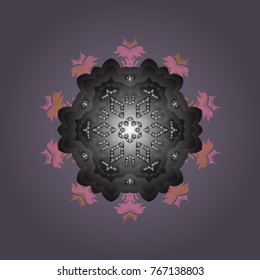 Snowflakes pattern. Snowflake ornamental pattern. Snowflakes background. Vector illustration. Flat design with abstract snowflakes isolated on background.