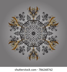 Snowflakes pattern. Snowflake ornamental pattern. Snowflakes background. Vector illustration. Flat design with abstract snowflakes isolated on background.