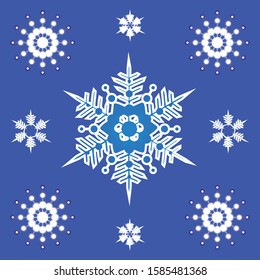 Snowflakes pattern in trendy color in vector. Absctract geometric design for winter decoration interior, print posters, greating card, bussines banner, wrapping