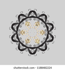 Snowflakes pattern. Vector illustration. Vector snowflakes background. Flat design with abstract snowflakes isolated on colors background. Snowflake colorful pattern.