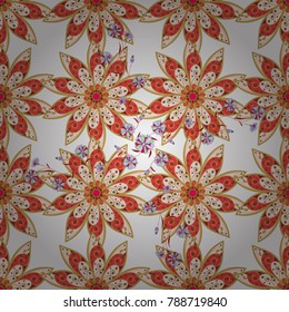 Snowflakes pattern. Vector illustration. Snowflakes background. Flat design with abstract snowflakes isolated on background. Snowflake ornamental pattern.