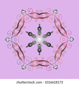 Snowflakes pattern. Vector illustration. Snowflake ornamental pattern. Snowflakes background. Flat design with abstract snowflakes isolated on background.