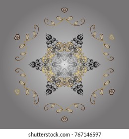 Snowflakes pattern. Vector illustration. Snowflake colorful pattern. Vector snowflakes background. Flat design with abstract snowflakes isolated on colors background.