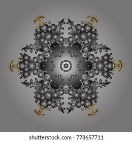 Snowflakes pattern. Vector illustration. Snowflake ornamental pattern. Snowflakes background. Flat design with abstract snowflakes isolated on background.