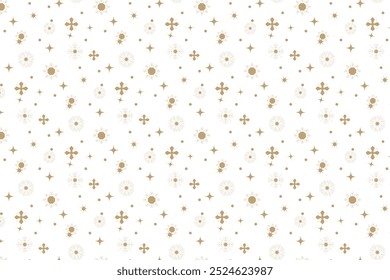 Padrão de flocos de neve, inverno, floco de neve dourado no fundo branco, vetor, ilustração, imprimir para cartões de saudação, letras