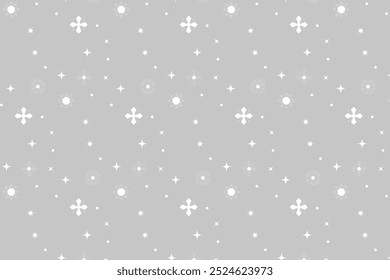 Snowflakes pattern, winter, white snowflake on gray background, vector, illustration, print for greeting cards, letters