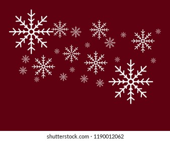 snowflakes piece in the light red background vector design for cover, greeting card, poster, and more
