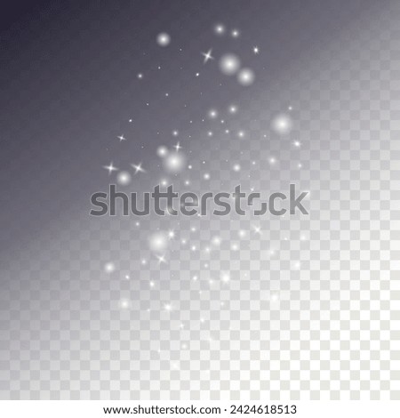 Snowflakes PNG Background. Winter Vector Abstract Overlay. White Snow Flakes Falling. Snowdrift with Cosmic Dust. Galaxy Dots with Bokeh. Isolated New Year Filter. Realistic Frozen Texture.