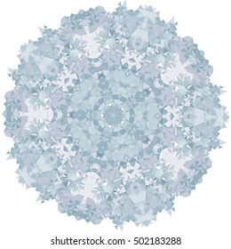 Snowflakes polygonal mosaic template collection in low poly style. Abstract kaleidoscope vector illustration background