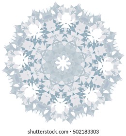 Snowflakes polygonal mosaic template collection in low poly style. Abstract kaleidoscope vector illustration background