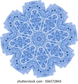Snowflakes polygonal mosaic template collection in low poly style. Abstract kaleidoscope vector illustration background