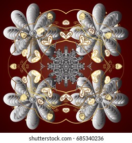 Snowflakes radial background. Isolated nice snowflakes on colorful background.Vector illustration.