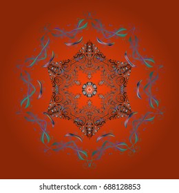 Snowflakes radial background. Isolated nice snowflakes on colorful background.Vector illustration.