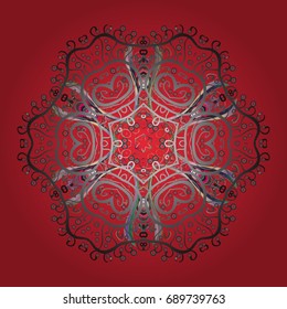Snowflakes radial background. Isolated nice snowflakes on colorful background.Vector illustration.