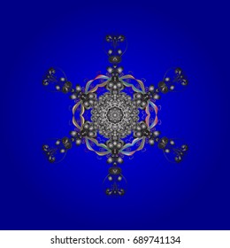 Snowflakes radial background. Isolated nice snowflakes on colorful background.Vector illustration.