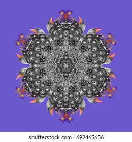 Snowflakes radial background. Isolated nice snowflakes on colorful background.Vector illustration.