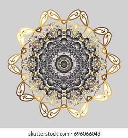 Snowflakes radial background. Isolated nice snowflakes on colorful background.Vector illustration.