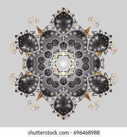 Snowflakes radial background. Isolated nice snowflakes on colorful background.Vector illustration.