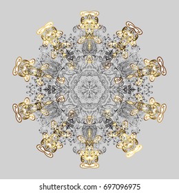 Snowflakes radial background. Isolated nice snowflakes on colorful background.Vector illustration.