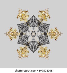 Snowflakes radial background. Isolated nice snowflakes on colorful background.Vector illustration.