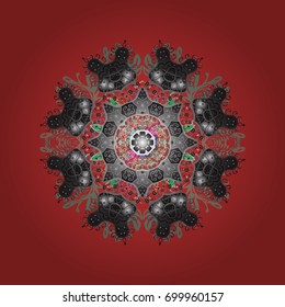 Snowflakes radial background. Isolated nice snowflakes on colorful background.Vector illustration.