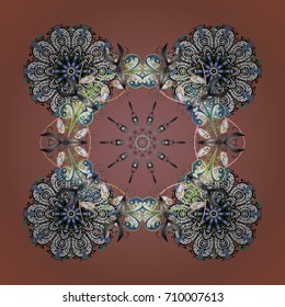 Snowflakes radial background. Isolated nice snowflakes on colorful background.Vector illustration.