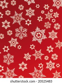 snowflakes red