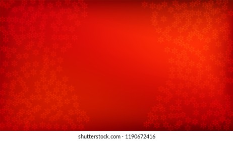 Snowflakes Red Christmas Background. Element of Design with Snow for a Postcard, Invitation Card, Banner, Flyer.  Vector Falling Snowflakes on a Red Background.
