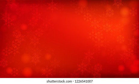 
Snowflakes Red Christmas Background. Element of Design with Snow for a Postcard, Invitation Card, Banner, Flyer.  Vector Falling Snowflakes on a Red Background.
