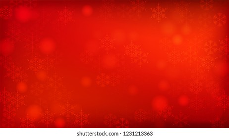 
Snowflakes Red Christmas Background. Element of Design with Snow for a Postcard, Invitation Card, Banner, Flyer.  Vector Falling Snowflakes on a Red Background.
