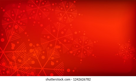 
Snowflakes Red Christmas Background. Element of Design with Snow for a Postcard, Invitation Card, Banner, Flyer.  Vector Falling Snowflakes on a Red Background.
