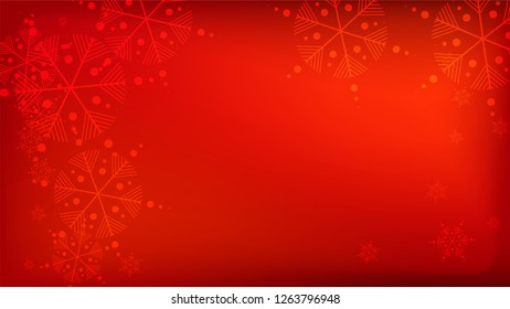 
Snowflakes Red Christmas Background. Element of Design with Snow for a Postcard, Invitation Card, Banner, Flyer.  Vector Falling Snowflakes on a Red Background.
