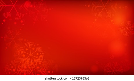 
Snowflakes Red Christmas Background. Element of Design with Snow for a Postcard, Invitation Card, Banner, Flyer.  Vector Falling Snowflakes on a Red Background.
