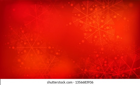 
Snowflakes Red Christmas Background. Element of Design with Snow for a Postcard, Invitation Card, Banner, Flyer.  Vector Falling Snowflakes on a Red Background.
