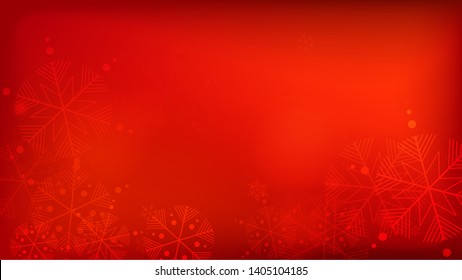 
Snowflakes Red Christmas Background. Element of Design with Snow for a Postcard, Invitation Card, Banner, Flyer.  Vector Falling Snowflakes on a Red Background.
