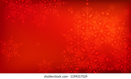 
Snowflakes Red Christmas Background. Vector Falling Snowflakes on a Red Background. Element of Design with Snow for a Postcard, Invitation Card, Banner, Flyer.  

