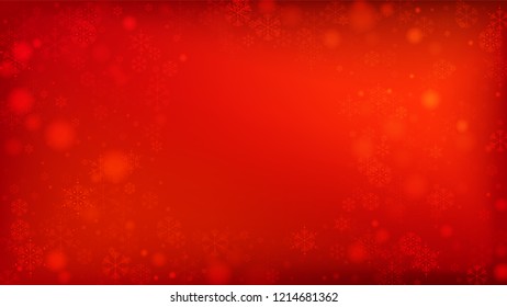 
Snowflakes Red Christmas Background. Vector Falling Snowflakes on a Red Background.
