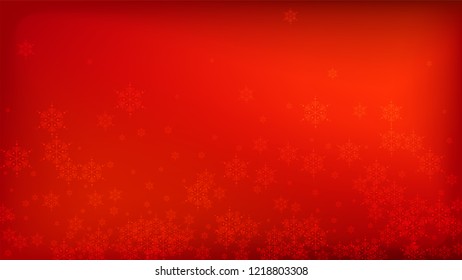 
Snowflakes Red Christmas Background. Vector Falling Snowflakes on a Red Background.

