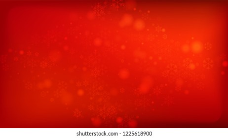 
Snowflakes Red Christmas Background. Vector Falling Snowflakes on a Red Background.
