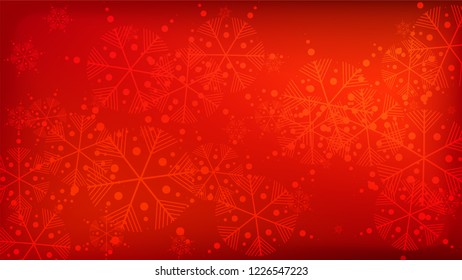 
Snowflakes Red Christmas Background. Vector Falling Snowflakes on a Red Background.
