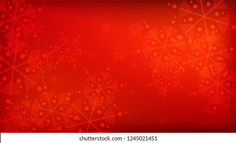 
Snowflakes Red Christmas Background. Vector Falling Snowflakes on a Red Background. Element of Design with Snow for a Postcard, Invitation Card, Banner, Flyer.  
