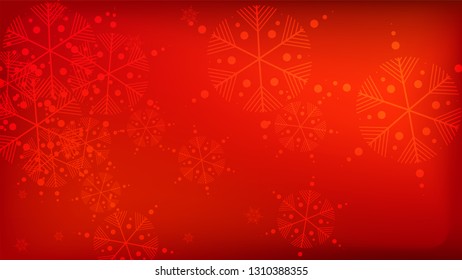 
Snowflakes Red Christmas Background. Vector Falling Snowflakes on a Red Background. Element of Design with Snow for a Postcard, Invitation Card, Banner, Flyer.  
