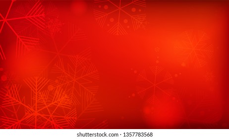 
Snowflakes Red Christmas Background. Vector Falling Snowflakes on a Red Background.
